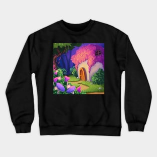 Fairytale house in magic forest. Illustration Crewneck Sweatshirt